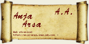 Anja Arsa vizit kartica